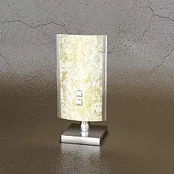 Abatjour Contemporaneo Shadow Metallo Bianco Vetro Foglia Oro 1 Luce G9