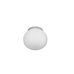 Plafoniera Contemporanea Soft Metallo Cromo Vetro Acidato Opaco 1 Luce E14