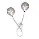 Applique Contemporanea Super Ball Metallo Cromo Vetro Pirex 2 Luci G9