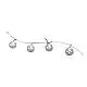 Applique Contemporanea Orizz Super Ball Metallo Cromo Vetro Pirex 4 Luci G9