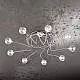 Plafoniera Contemporanea Super Ball Metallo Cromo Vetro Pirex 9 Luci G9