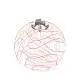 Plafoniera Contemporanea Moon Metallo Cromo Vetro Rosso 1 Luce E27 D.40Cm