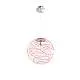 Sospensione Contemporanea Moon Metallo Cromo Vetro Rosso 1 Luce E27 D.30Cm