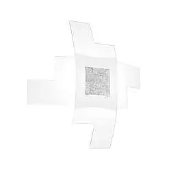 Plafoniera Moderna Tetris Color Met. Foglia Argento Vetro Bianco 4 Luci E27 55Cm