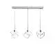 Sospensione Moderna Rettangolare Frame Metallo Cromo 3 Luci G9