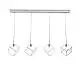 Sospensione Moderna Rettangolare Frame Metallo Cromo 4 Luci G9