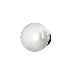 Applique Contemporanea Glitter Metallo Cromo Vetro Soffiato Trasp 1 Luce E14