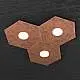 Plafoniera Moderna Hexagon Metallo Foglia Rame 3 Luci Led 12X3W