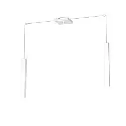 Sospensione Moderna Square Tube Metallo Bianco 2 Luci Gu10
