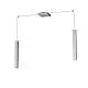 Sospensione Moderna Square Tube Metallo Grigio 2 Luci Gu10