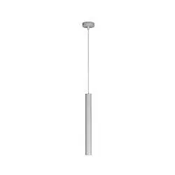 Sospensione Moderna Round Tube Metallo Grigio 1 Luce Gu10