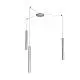 Sospensione Moderna Round Tube Metallo Grigio 3 Luci Gu10